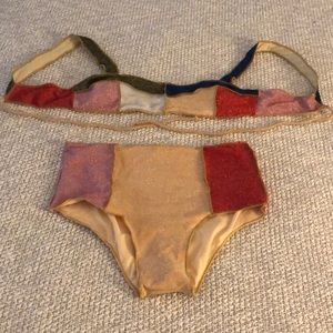 Brand new never worn patchwork bikini high waist